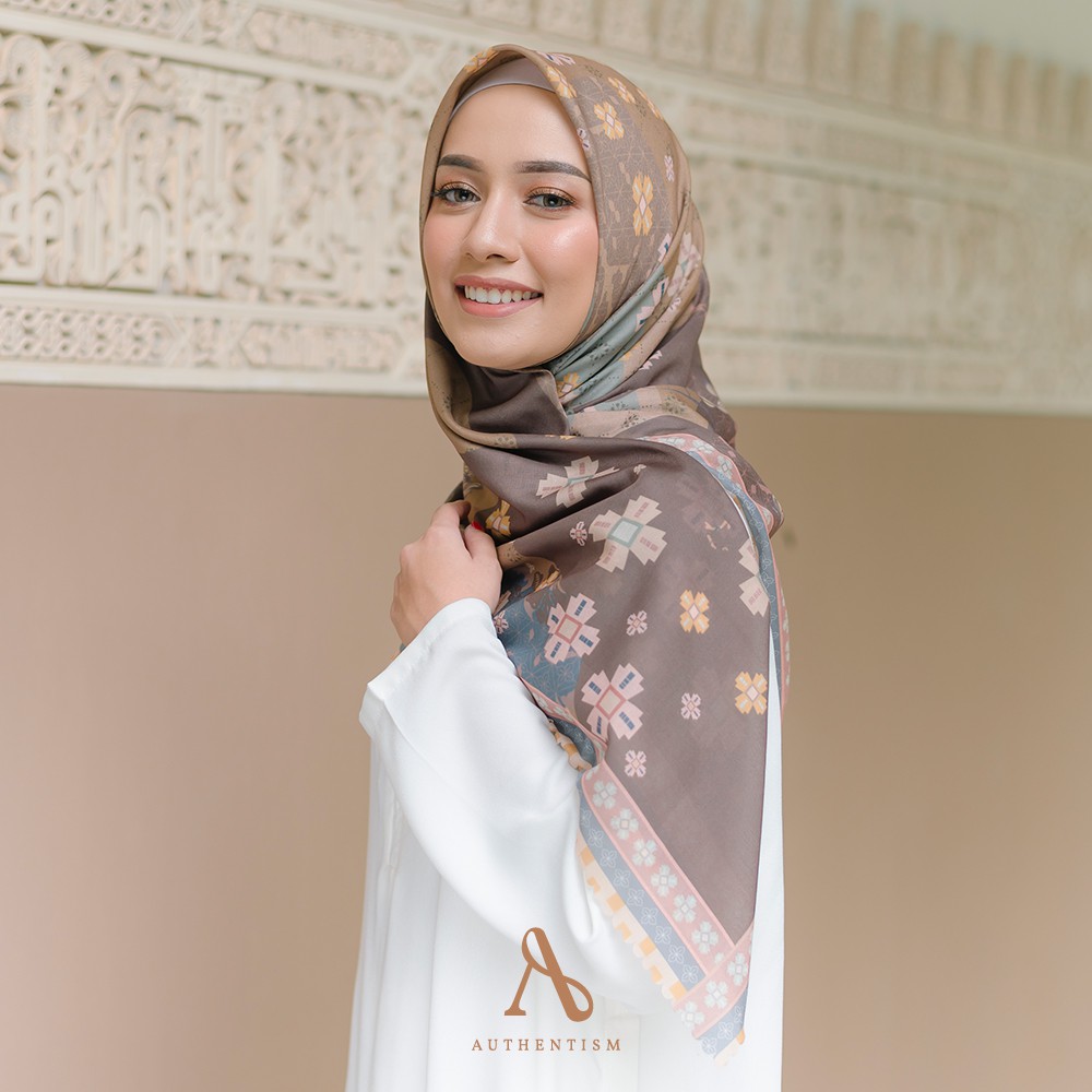 Shanna Series Light Brown Kerudung Segi Four Voal Ultrafine Premium Lasercut Authentism Motif Shopee Singapore