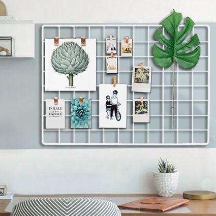 Hijang White Wall Decoration Grid Wire Wall Mesh Diy Frame Vintage Hijang White Stock Limited Shopee Singapore