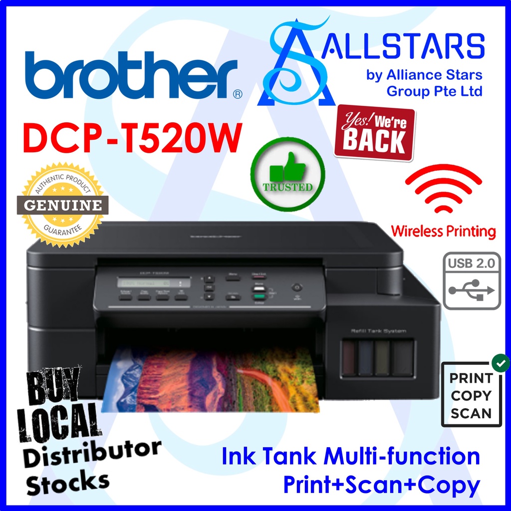 Brother DCPT520W Wireless Ink Tank / MultiFunction Color Inkjet