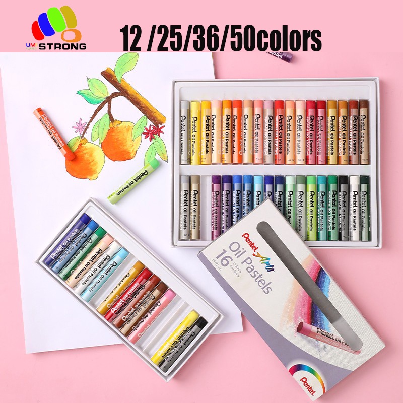 Pentel Arts Oil Pastel 12/25/36/50 color Art Drawing Pastel Washable