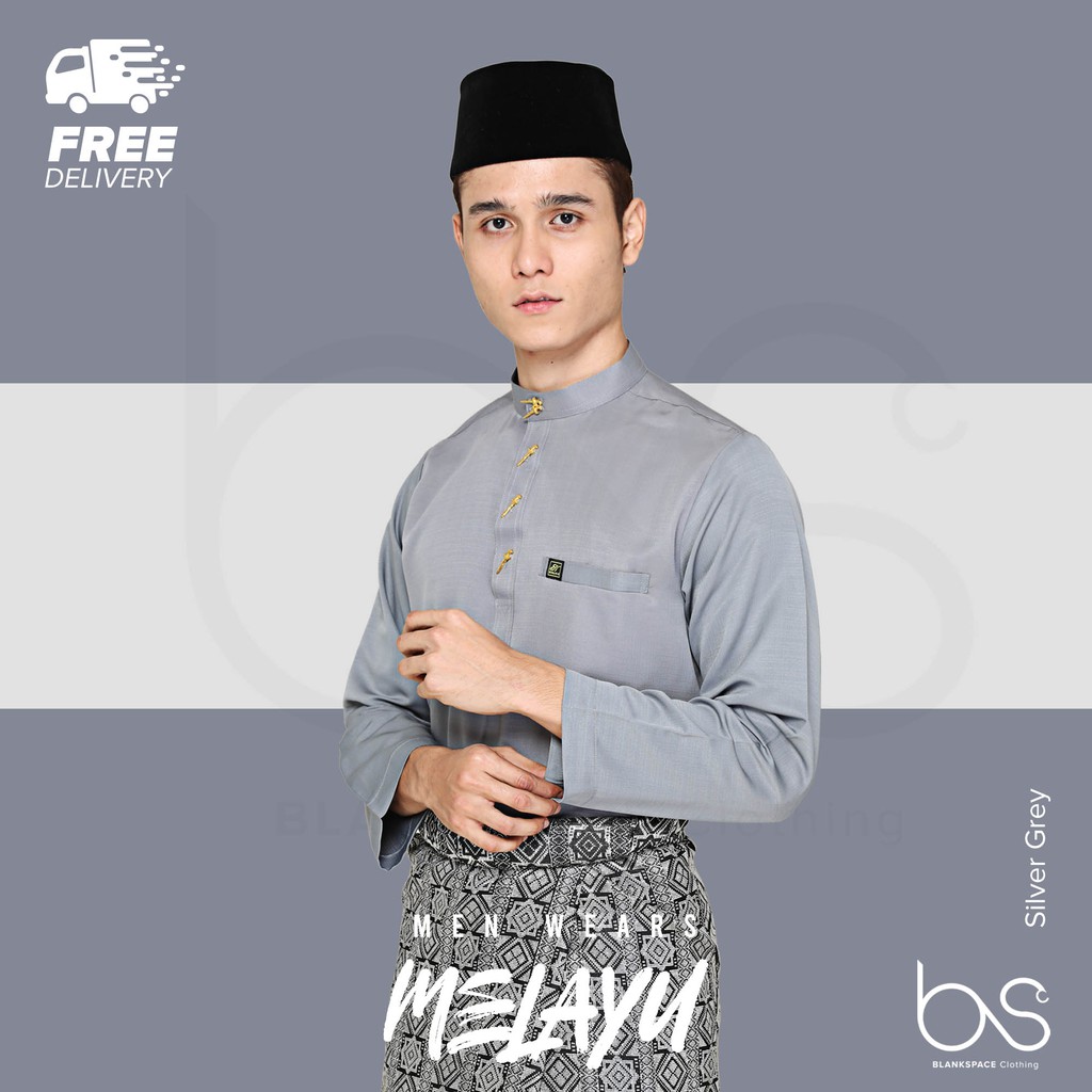 Baju Melayu Silver Grey