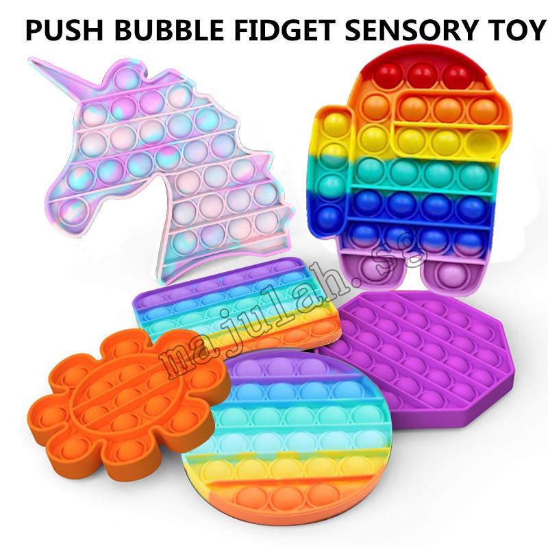 Pop Its Fidget Pop Square Round Toy Push Pops Bubble Stress Relief Kids Tiktok 
