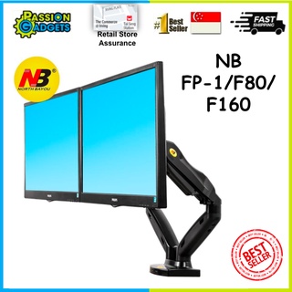 Single / Dual Vesa Monitor Mount Arm - NB F80/ F160 /FP-1 Adapter North Bayou Desk Mount Stand 17” to 30”