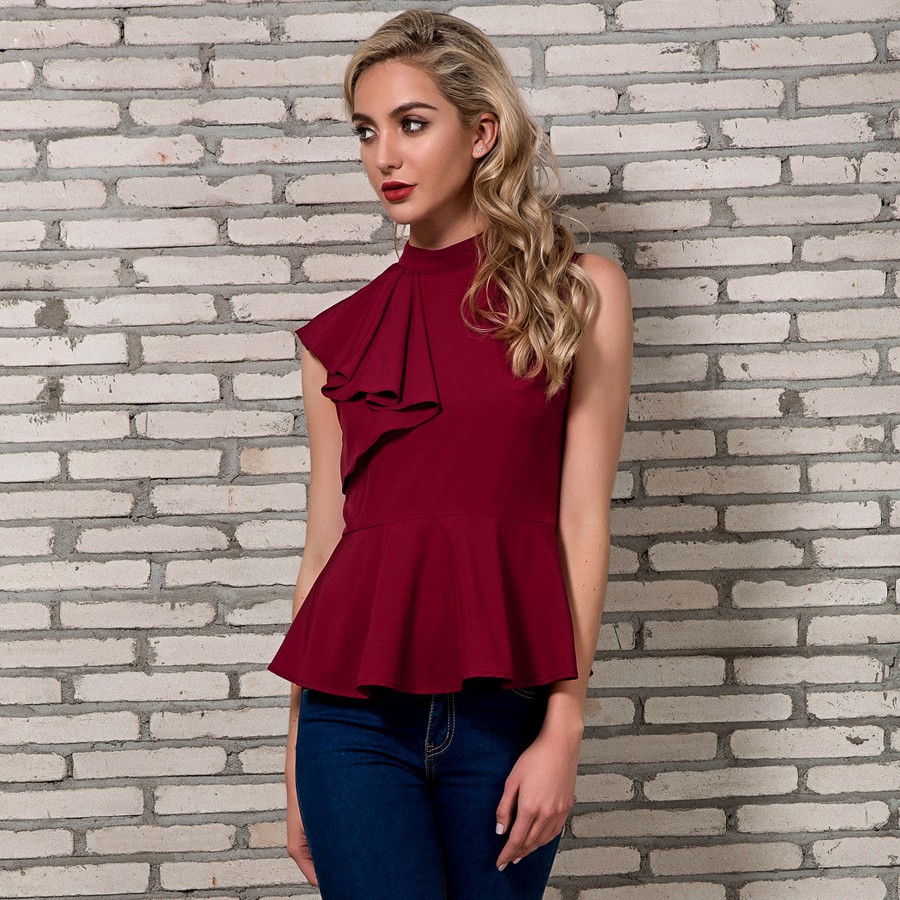 sleeveless ruffle top