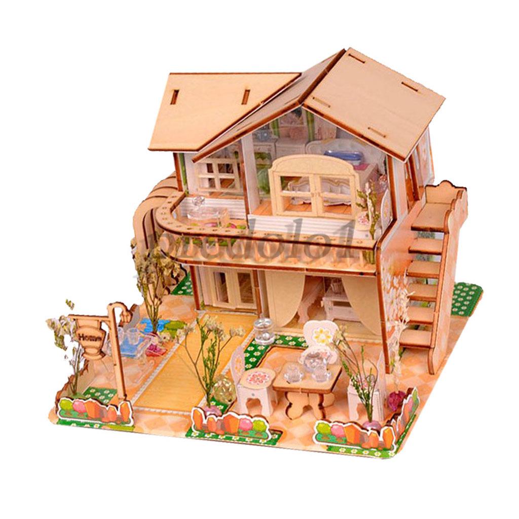 Pagouda Diy Florence Wooden Doll House Miniature Cabin Kit With