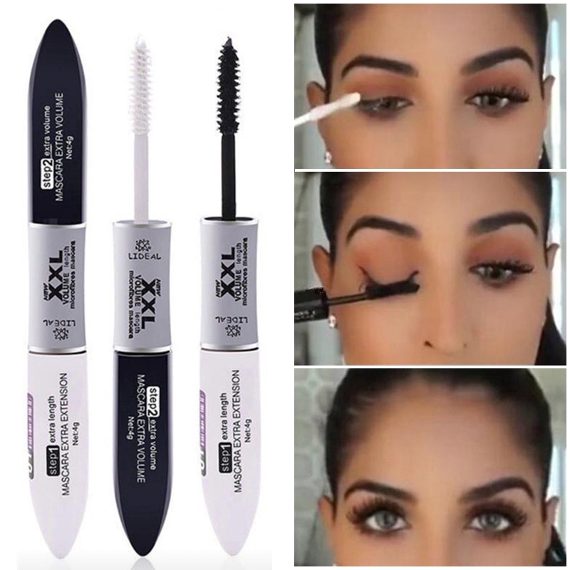 2 IN 1 4D Silk Fiber Charm Mascara / Quick Dry Waterproof Volume