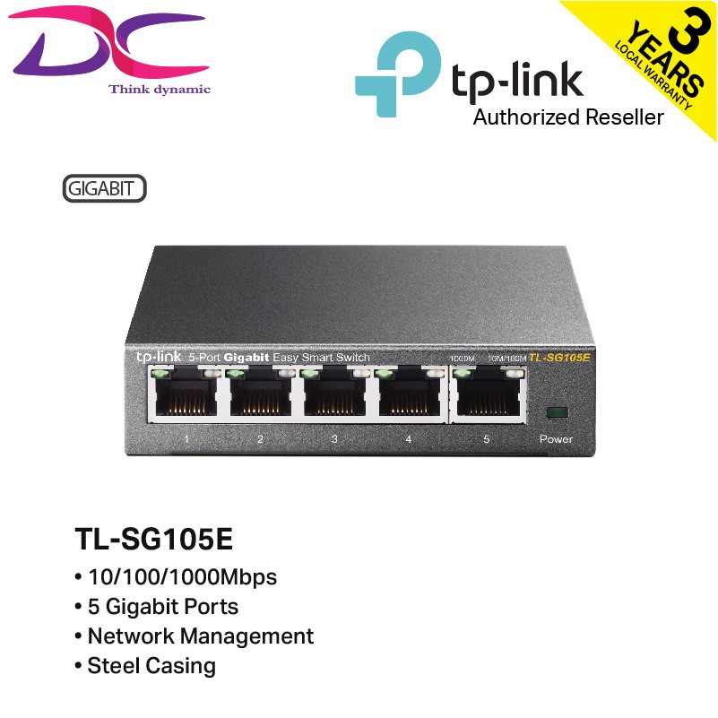 TPLINK TLSG105E 5 Port Gigabit Easy Smart Network Switch (Plug & Play
