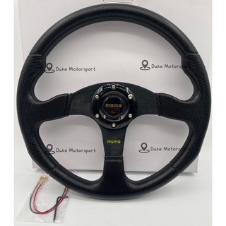 Momo Steering Wheel Sport Racing Steering Wheel PU 350MM Universal 5128 PU Black