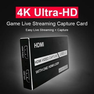 USB3.0 Video Capture Card 4K Loop Out HDMI With Audio Microphone HD Game Live