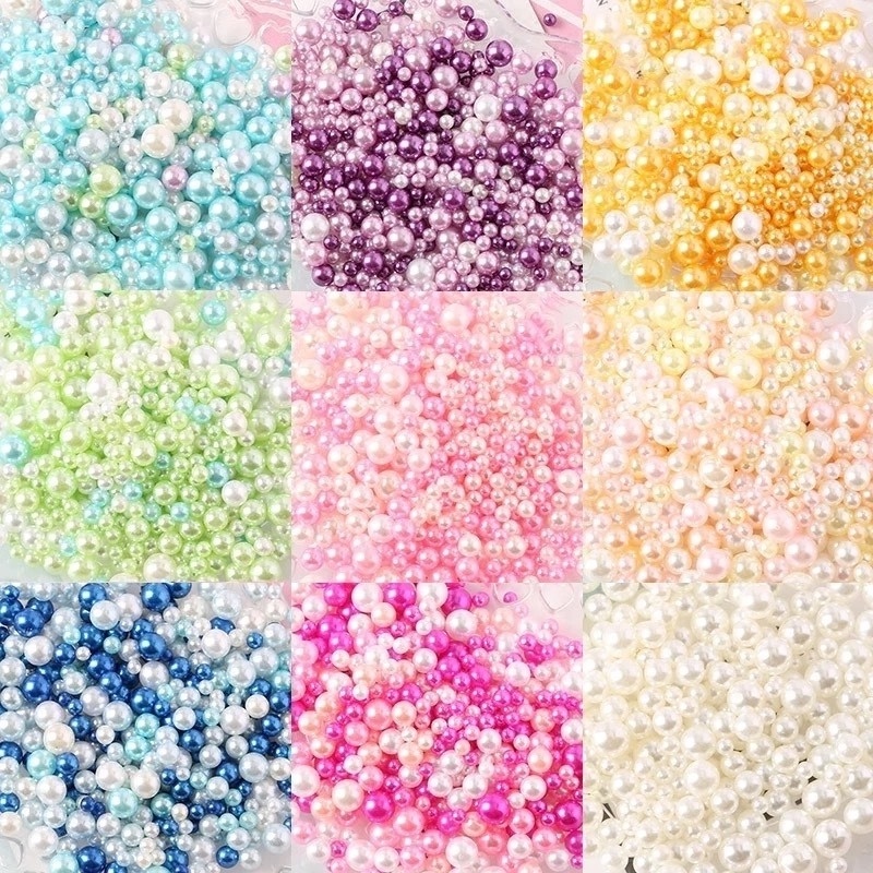 150Pcs/lot 3-8mm Mixed Pearl Beads with Hole ABS Round Imitation Pearls Spacer Loose Bead for DIY Br