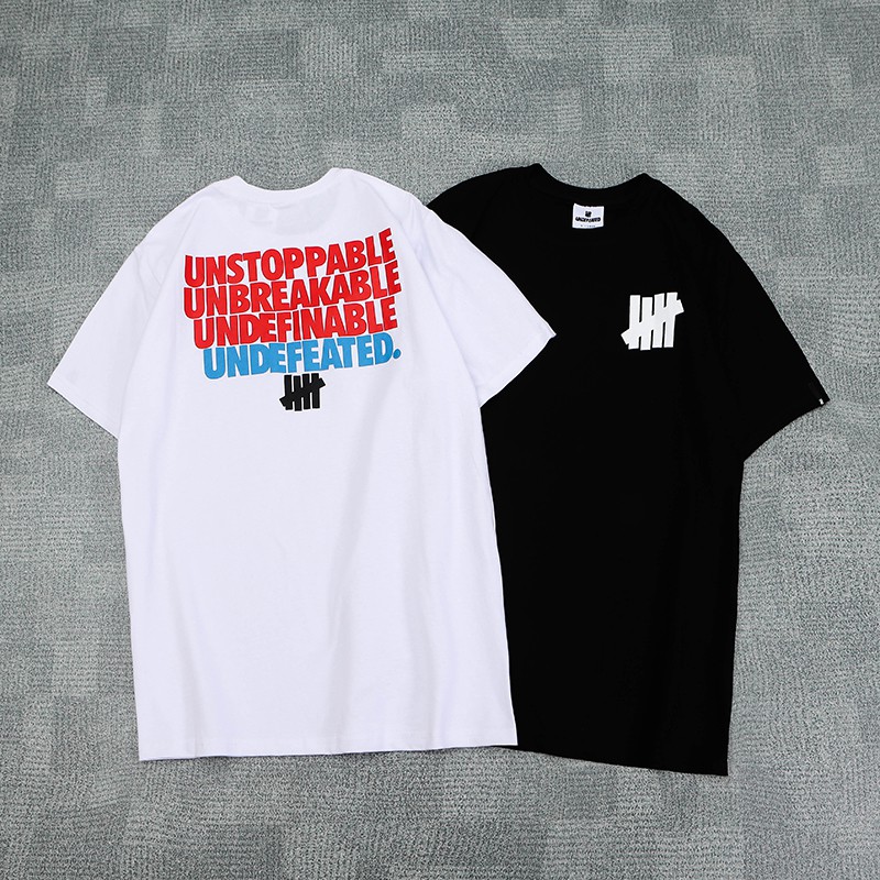 Undefeated Letter Print Cotton Short Sleeved T Shirt Shopee Singapore