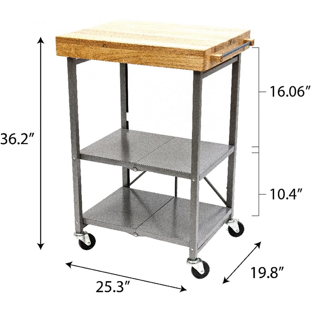 Origami Foldable Collapsible Kitchen Island Surface Table Kart Cart