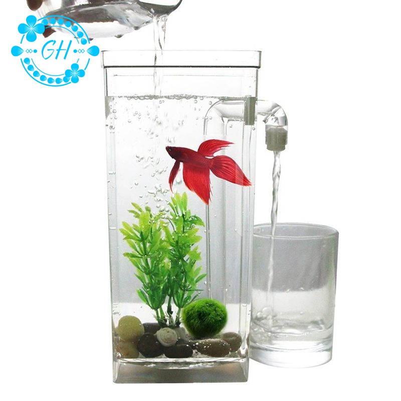 Led Mini Fish Tank Aquarium Self Cleaning Fish Tank Bowl