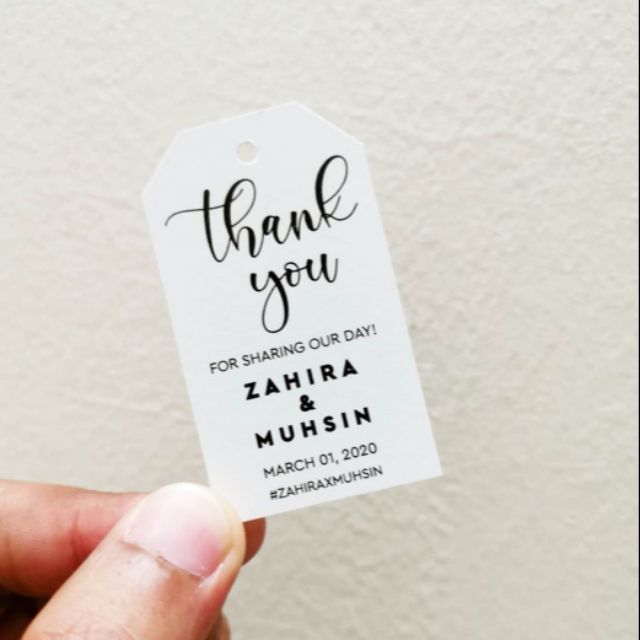 Wedding Thank You Tag Design 9 100pcs Shopee Singapore