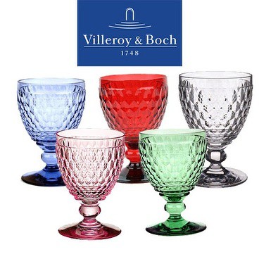 Villeroy & Boch Glass Water Goblet 400ml Boston Set of 2 Glassware Green 