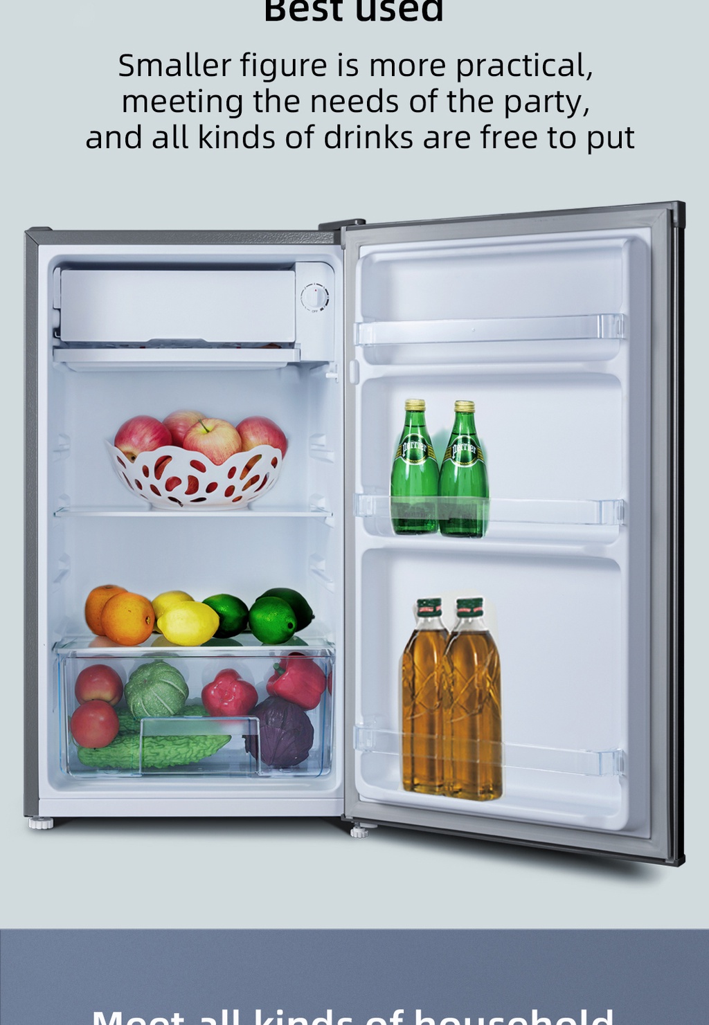 CHiQ Singledoor Noninverter Fridge 90L Low Noise/Less Power