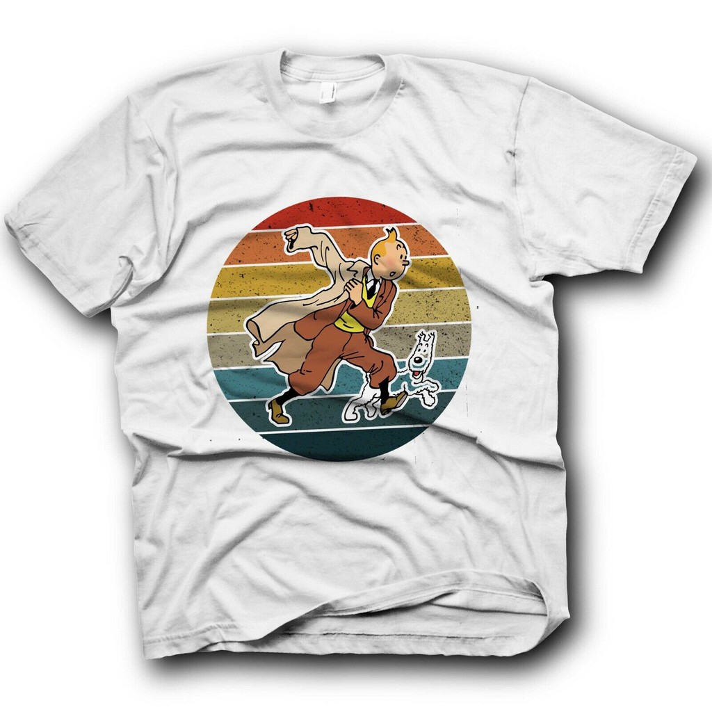 Tin Tin Tintin Men S T Shirt Adventure Comedy Chinese Japanese 80s 90s Hippy Classic Cotton Christmas Shopee Singapore