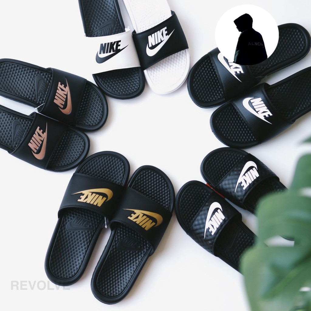 nike slippers rose gold