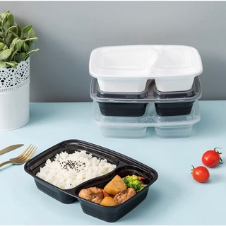 Mama Liz' Wholesales Market Place Disposable 2-Compartments Food Containers with Lids [Local Seller]