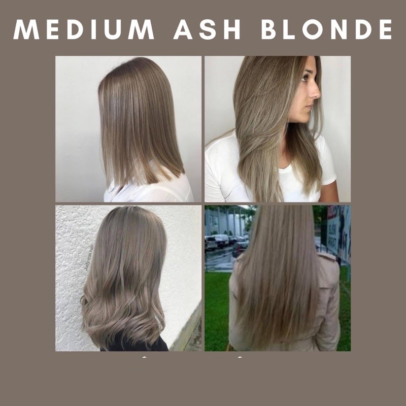Smoke Brown Hair Dye 7 / 1 Medium Ash Blonde | Shopee Singapore