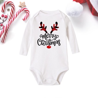 Merry Christmas Toddler Baby Long Sleeve Romper Jumpsuit Infant Newborn Girls Boys Outfit Christmas Deer Print Clothes Gifts #8