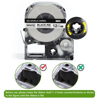 Compatible EPSON SS12KW LC-4WBN9 Label Tape 6/9/12/18/24mm, for EPSON ...