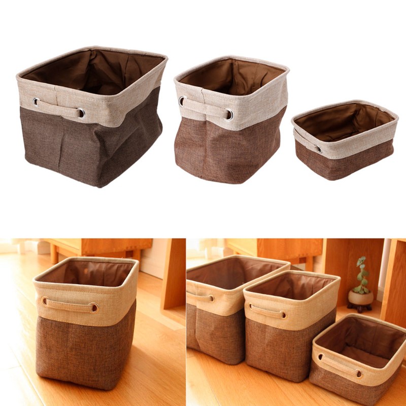 Folding Square Storage Utility Box Linen Cube Drawer Organizer