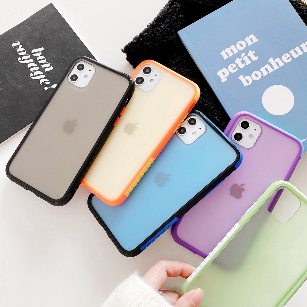 Hit Colors Purple Green Orange Clear Phone Case For Iphone 11 11promax Xsmax Xr 8plus 7p Transparent Phone Cover Shopee Singapore