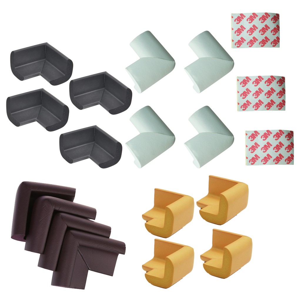 4 x BABY SAFETY CORNER CUSHIONS - DESK TABLE COVER PROTECTOR - SAFE FOR