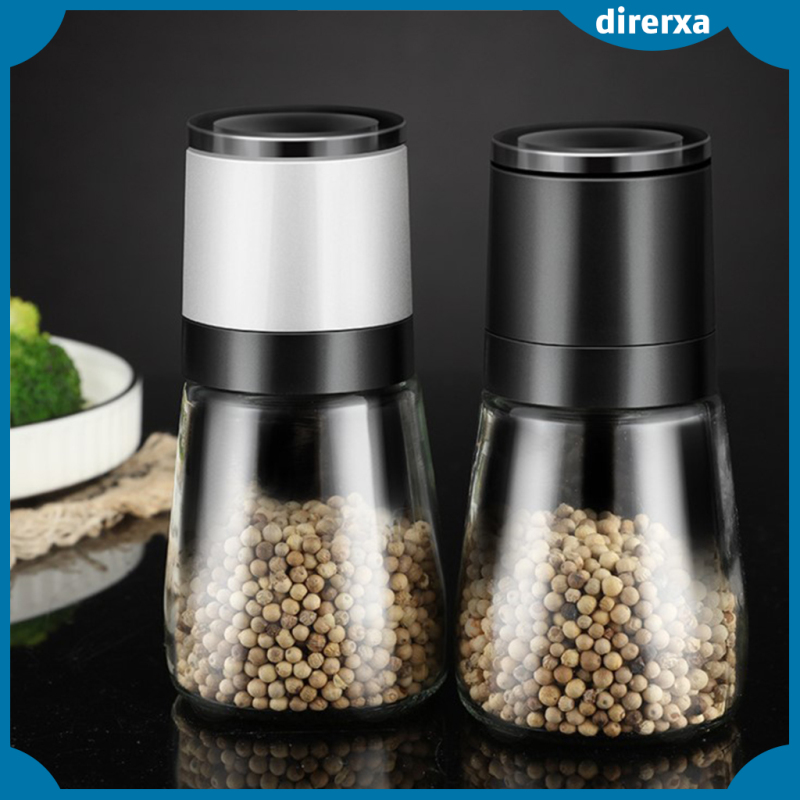 Salt And Pepper Grinder Set Short Glass Shaker Adjustable Coarseness Refillable Sea Salt Black Peppercorn Mill Grinding Spice Jar Shopee Singapore