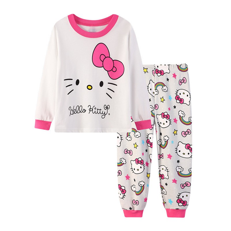 Hello Kitty Pajamas Girls Clothes Toddler Kids KT Pyjamas Homewear ...