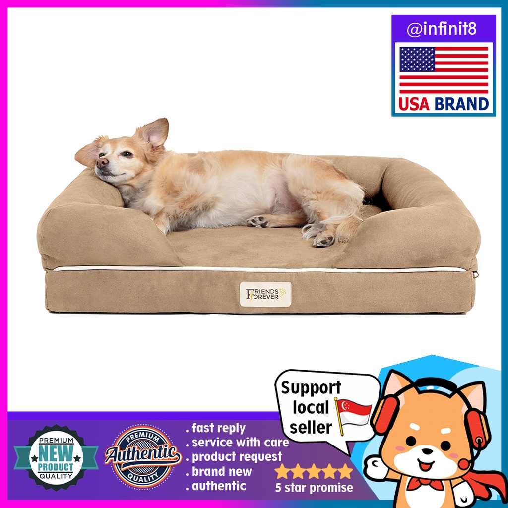 [sg stockUSA brand] Friends Forever Orthopedic Dog Bed Lounge Sofa Mattress MemoryFoam Premium