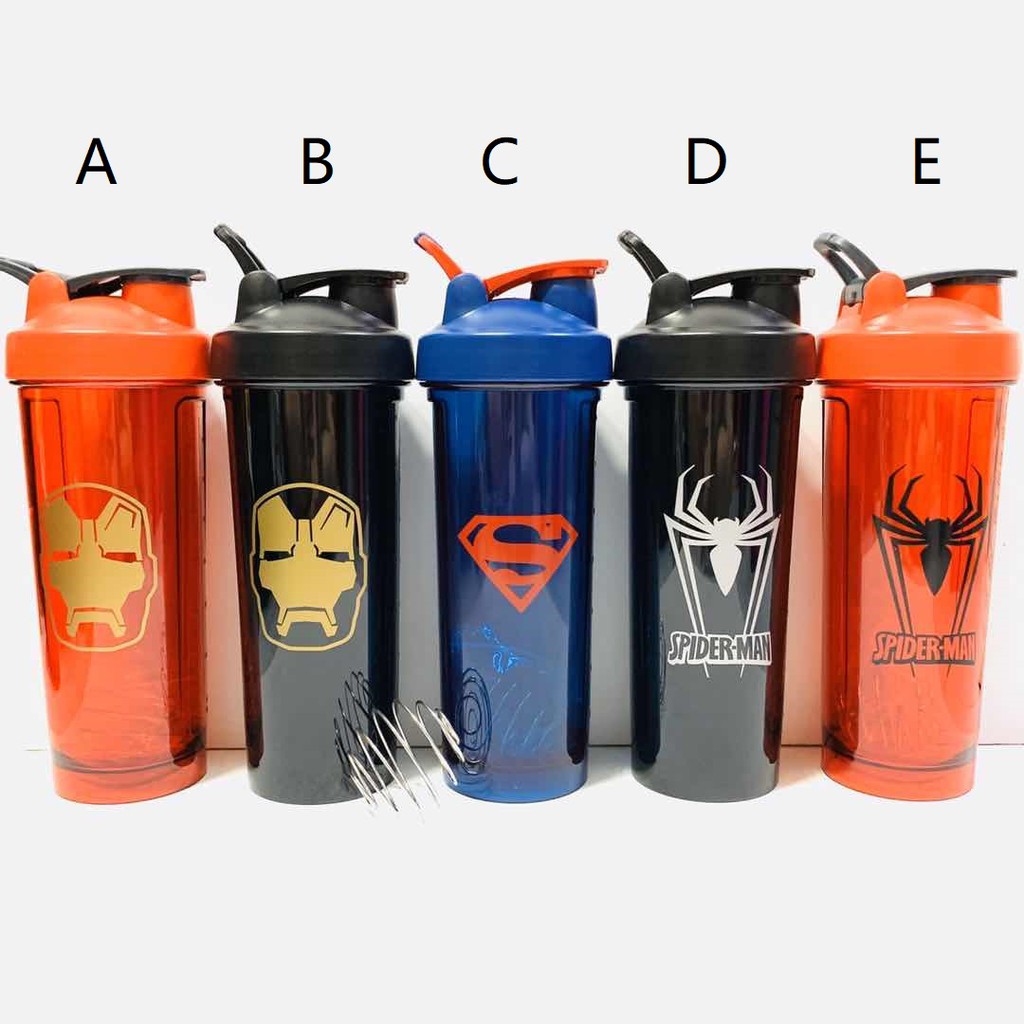 700ml New high quality hero iron Man Spiderman new design protein shaker  water joyshaker sport bottle | Shopee Singapore