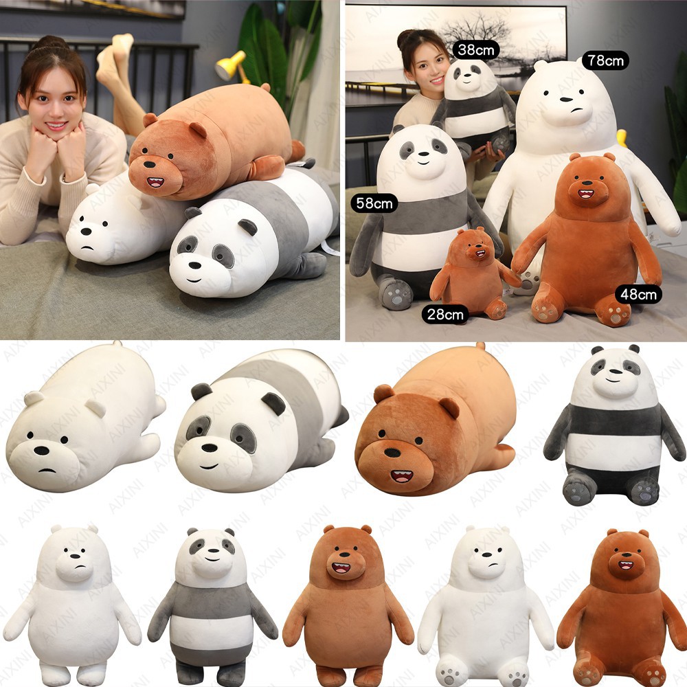 ❤We Bare Bears ❤ Cartoon We Bare Bears Lying Bear Stuffed Animal Grizzly  Gray White Bear Panda Plush Toys for Children Kawaii Dolls for Kids Gifts |  Shopee Singapore