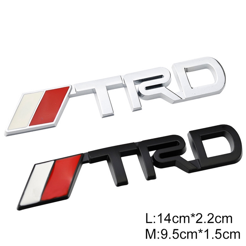 Emblemi 3D per auto con logo TRD cromati per Toyota Yaris Camry Corolla 2 pezzi 