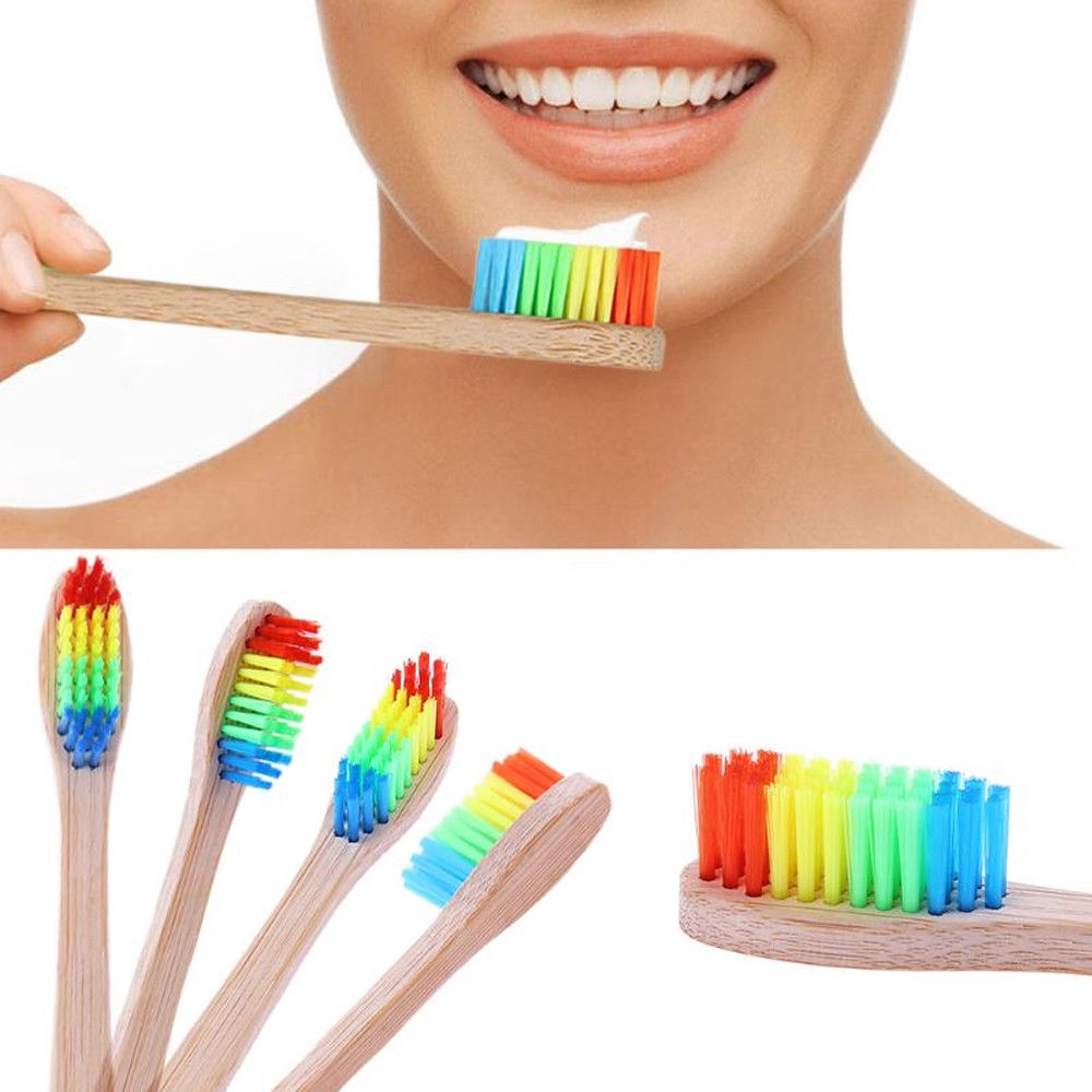 bamboo toothbrush rainbow