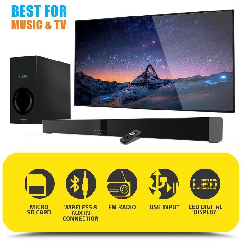 sonicgear bt2100 soundbar with subwoofer
