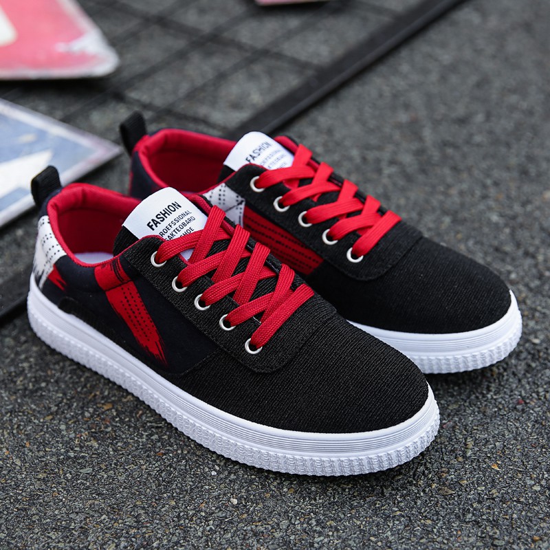 mens red canvas sneakers