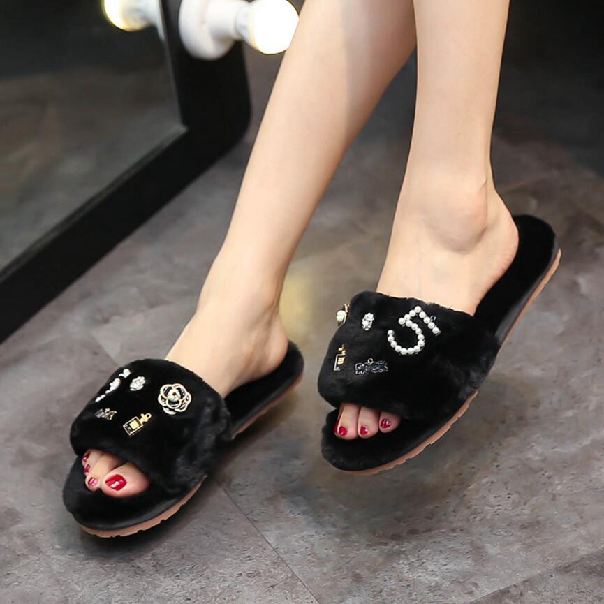 plush flip flop slippers