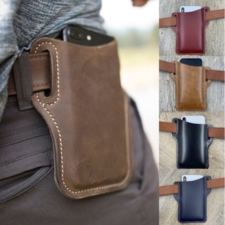 Upgrade Cellphone Bum Bags Belt Loop Holster Case Outdoor Edc Cowboy Leather Purse Phone Wallet Vintage Pack Belt Clip Protective Sheath Belt Bag Waist Bag