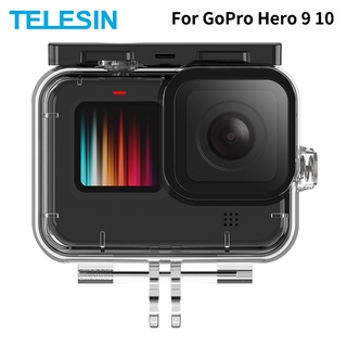 TELESIN 50M Waterproof Case Underwater Tempered Glass Lens Diving Housing Cover for GoPro Hero 9 10 11 Black Camera