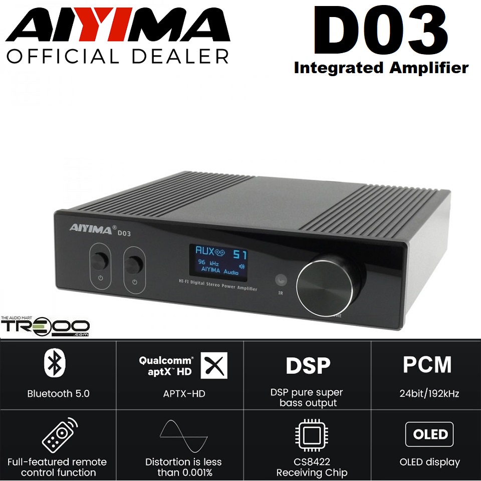 AIYIMA D03 Wireless Bluetooth Receiver/Streamer & Hi-Fi Integrated ...