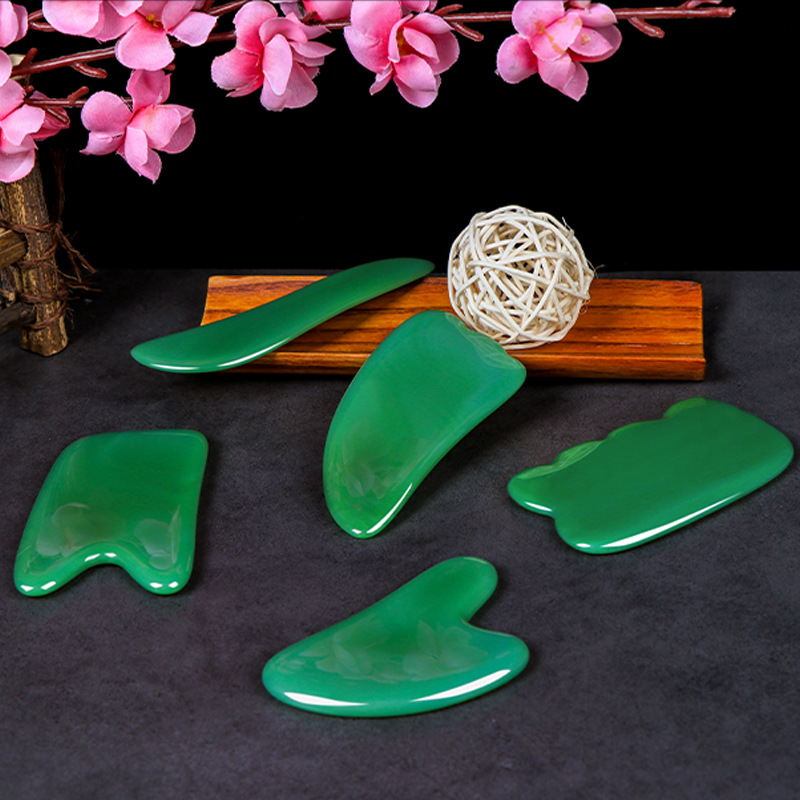 Gua Sha Tool, Gua Sha Jade Stone Guasha Board for Facial Skincare, Extended Arc Design Gua Sha Scraping Massage Tools