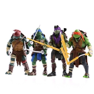 4pcs/set TMNT Teenage Mutant Ninja Turtles Film Action Figure Doll Set Decoration Model Toys