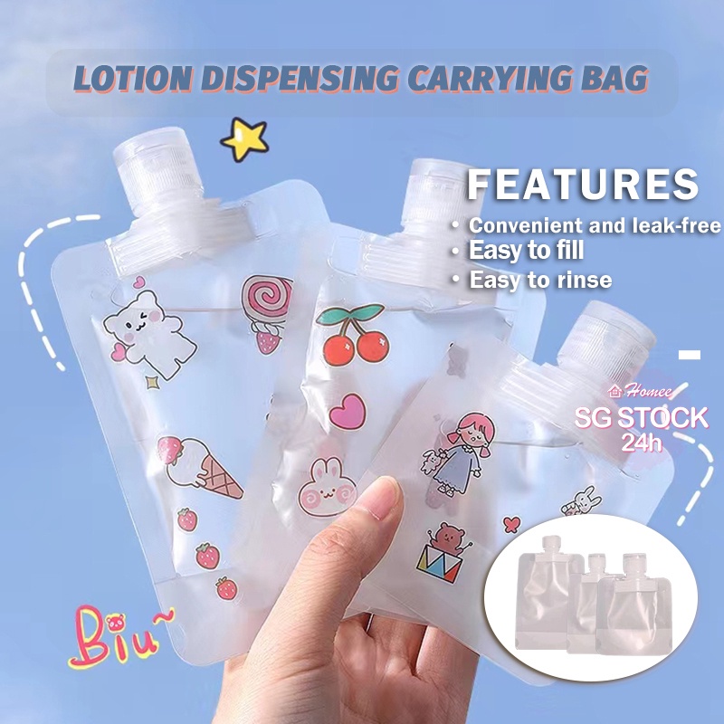 SG SALES30/50/100ML Transparent Matt Shampoo Lotion Storage Bags Travel Flip-top Cosmetic Packaging Bag