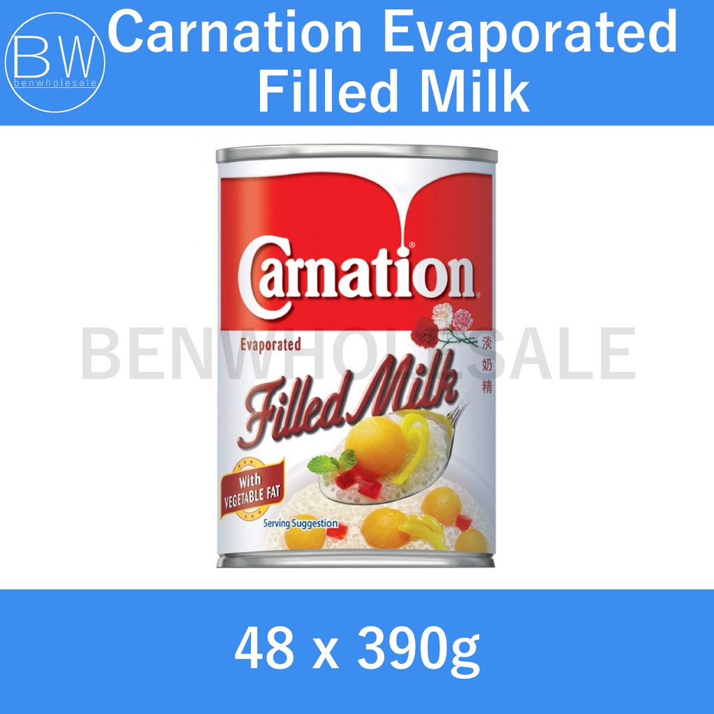 Carnation Evaporated Filled Milk (Carton of 48 x 390g) Expiry Jul 2022 Shopee Singapore