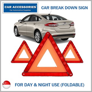 [SG SHIP IN 24 HOURS] Car Emergency Breakdown Sign * Warning Triangle Reflectors * Foldable Compact