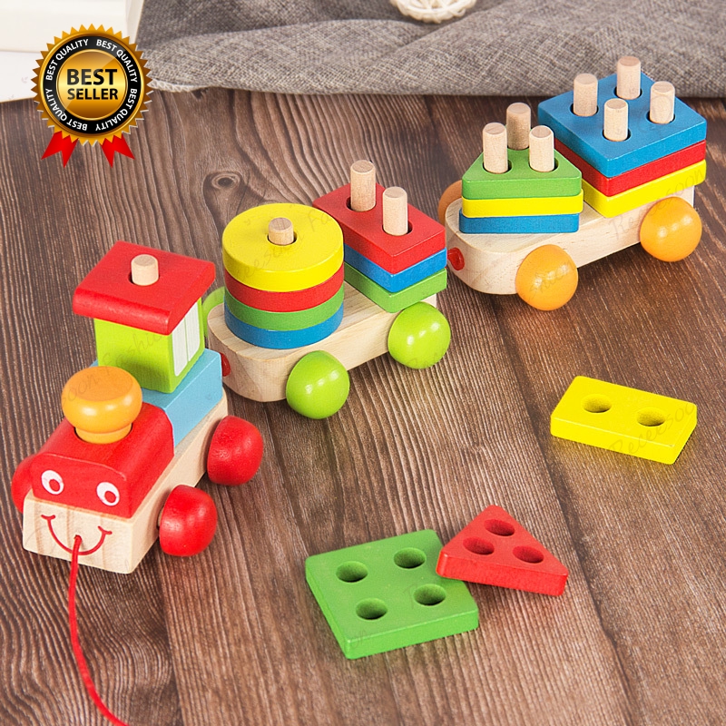 early learning wooden train set