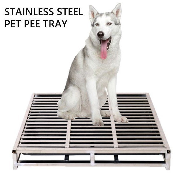 Pet pee tray Stainless Steel with base Dog Toilet Tray/Large Capacity