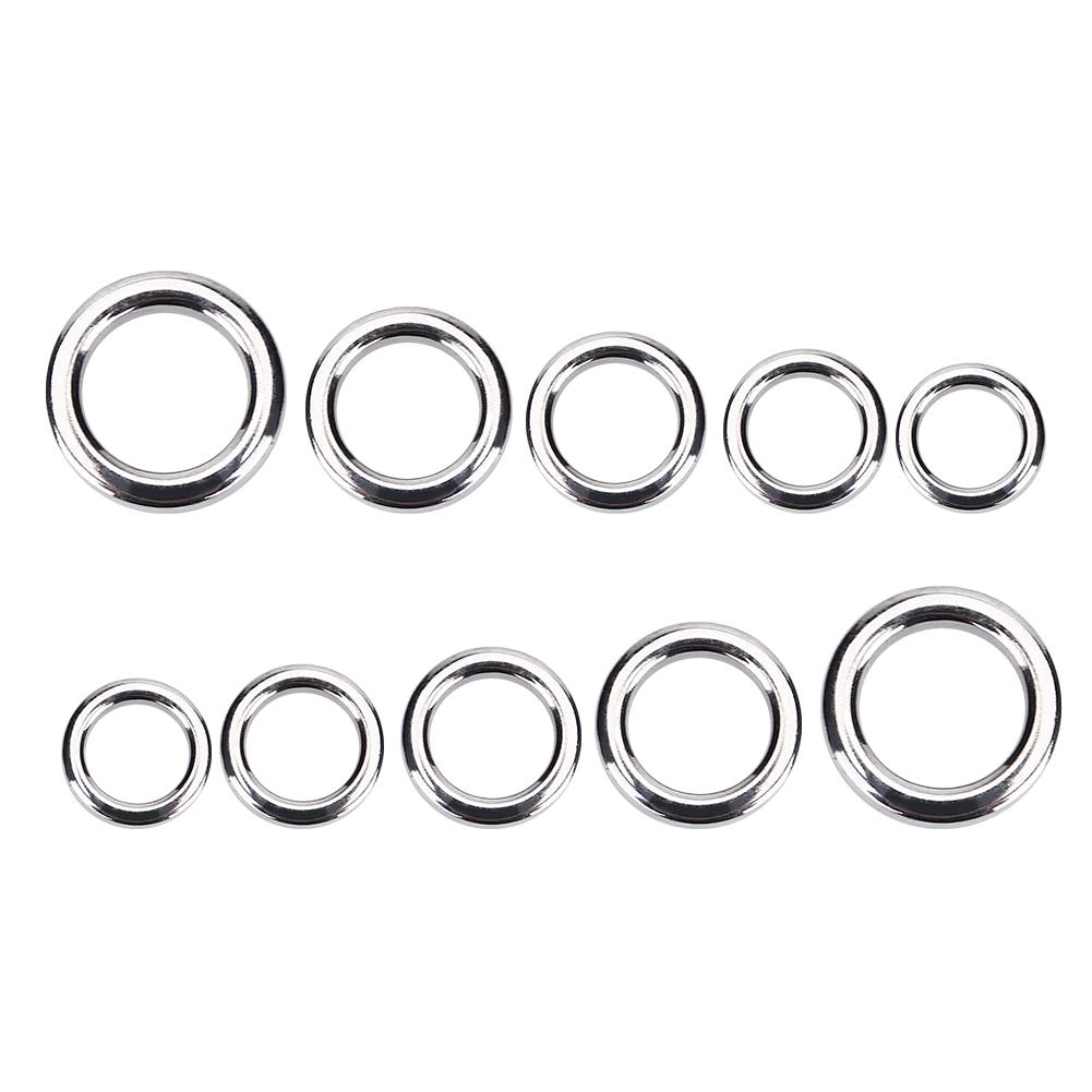 250pcs 5-Size Stainless Steel Fishing Split Rings Double Loop Connectors 